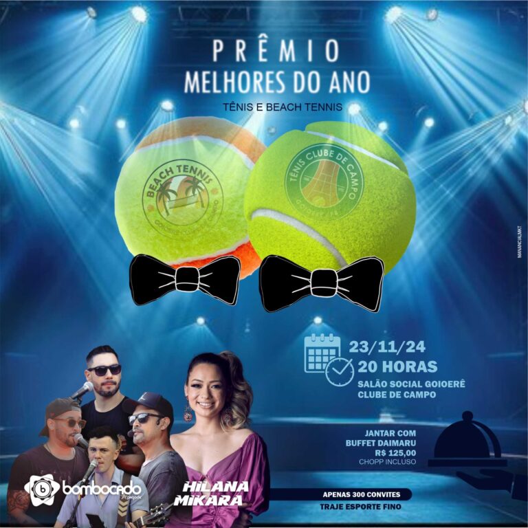 Noite Melhores do Ano: Tênis e Beach Tennis no Goioerê Clube de Campo